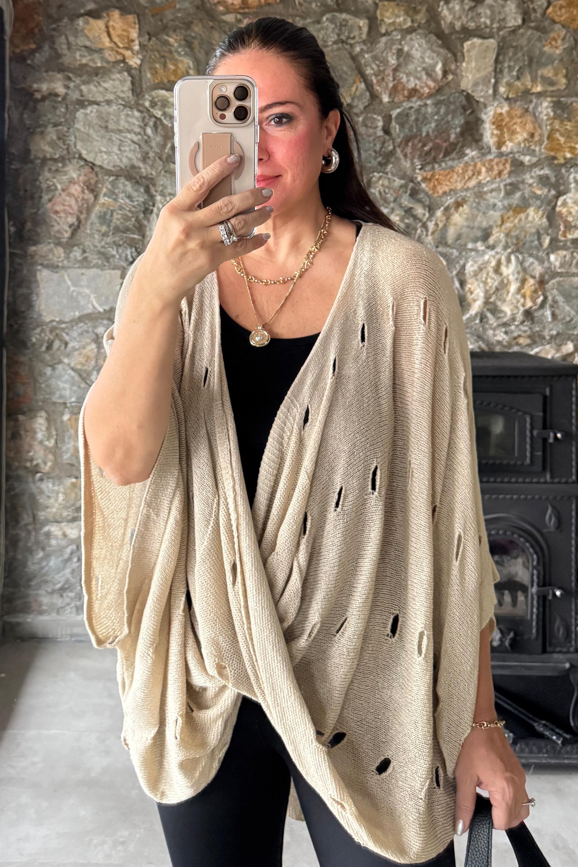 Hazel Delikli Triko Bluz Bej