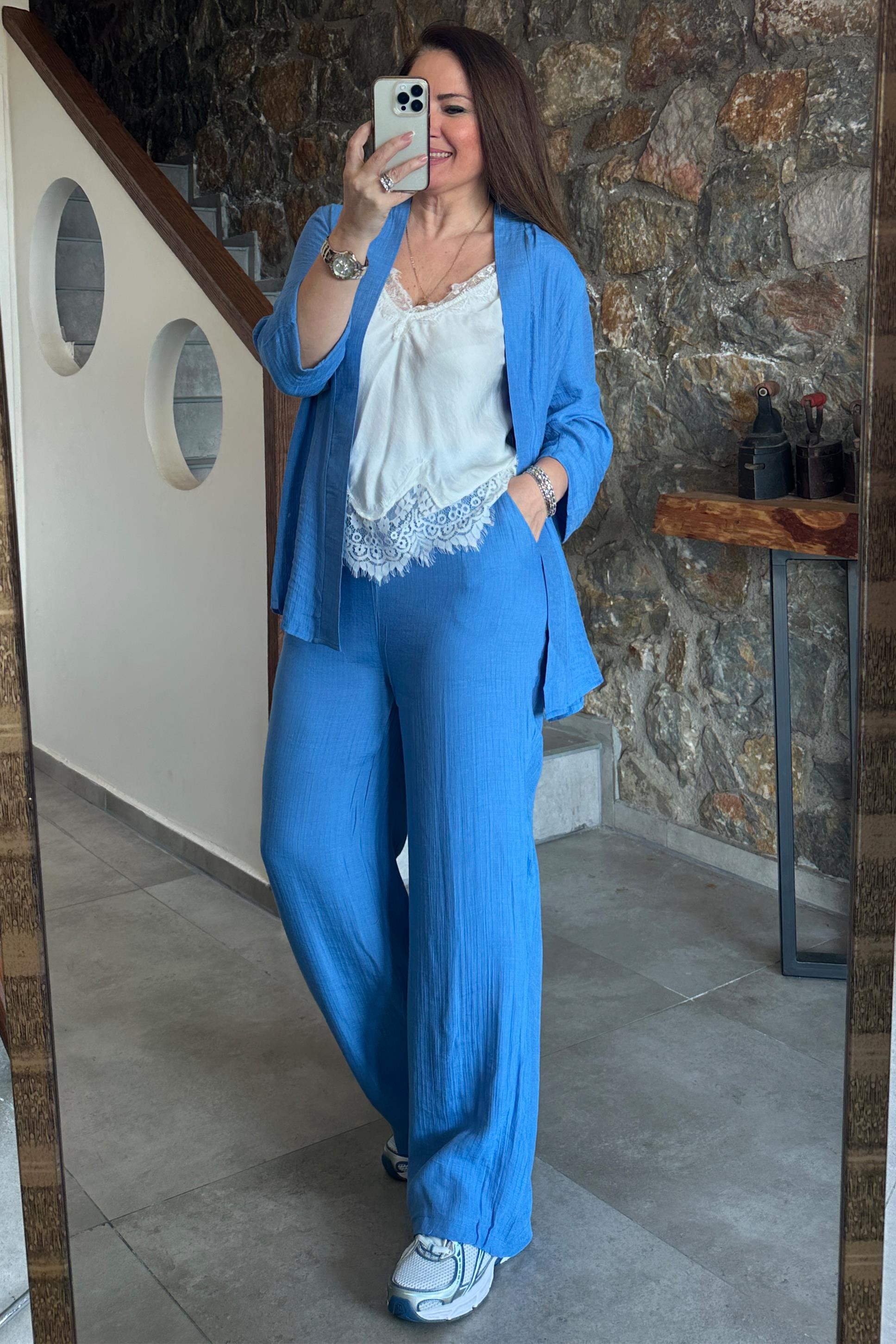 Premium Kimono Takım Mavi