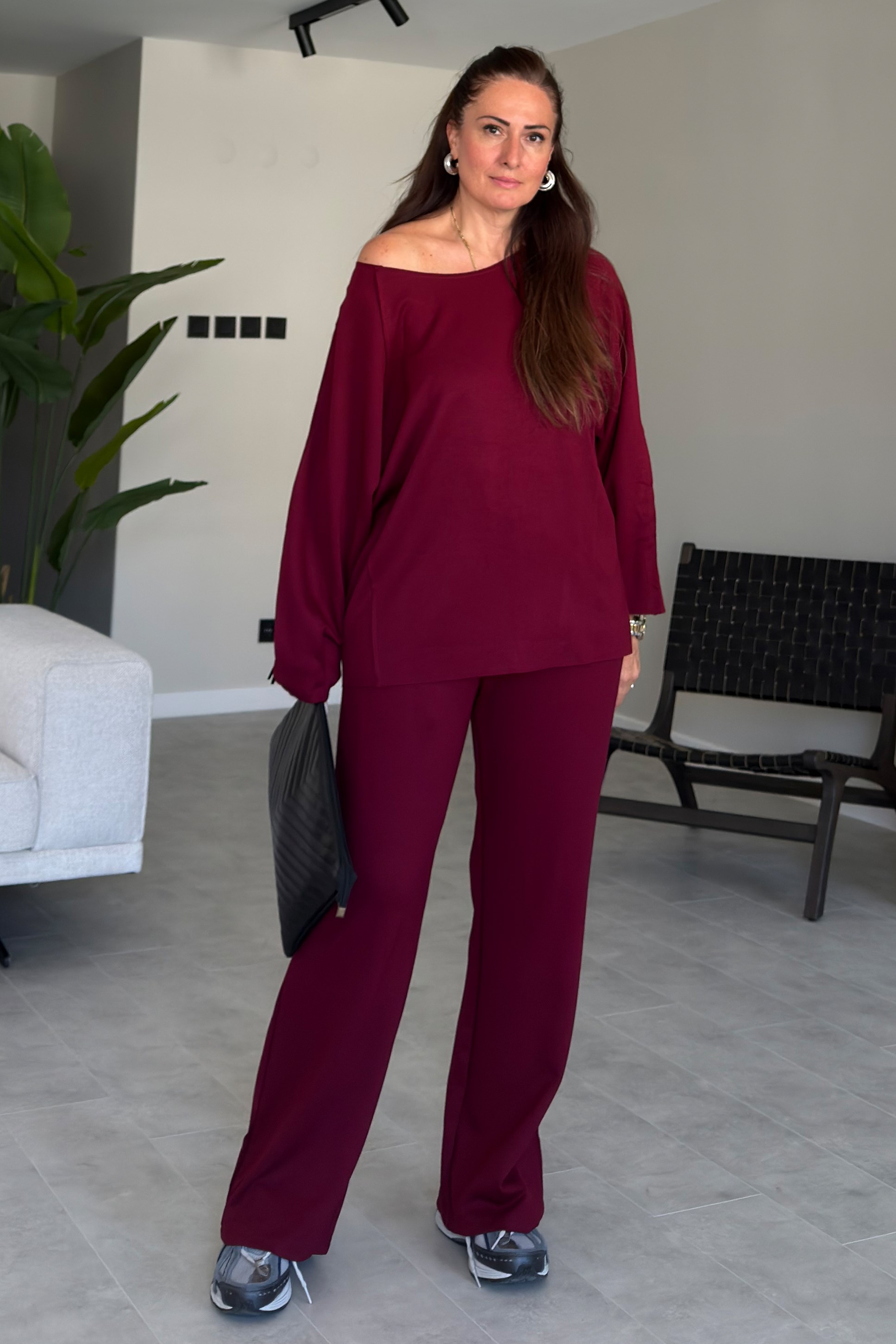 Lares Lazer Kesim Takım Bordo