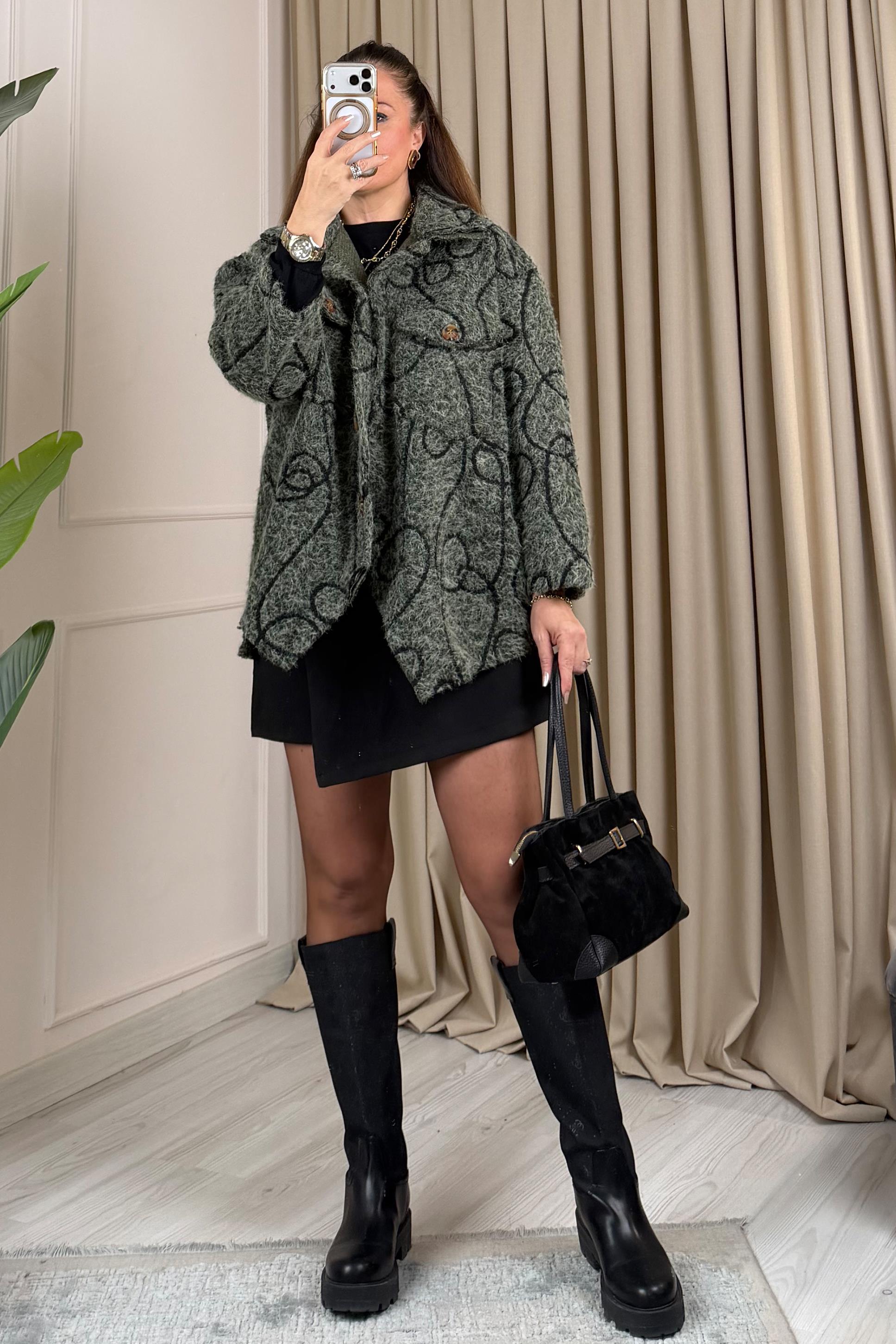 Mia Keçe Gömlek Yeşil