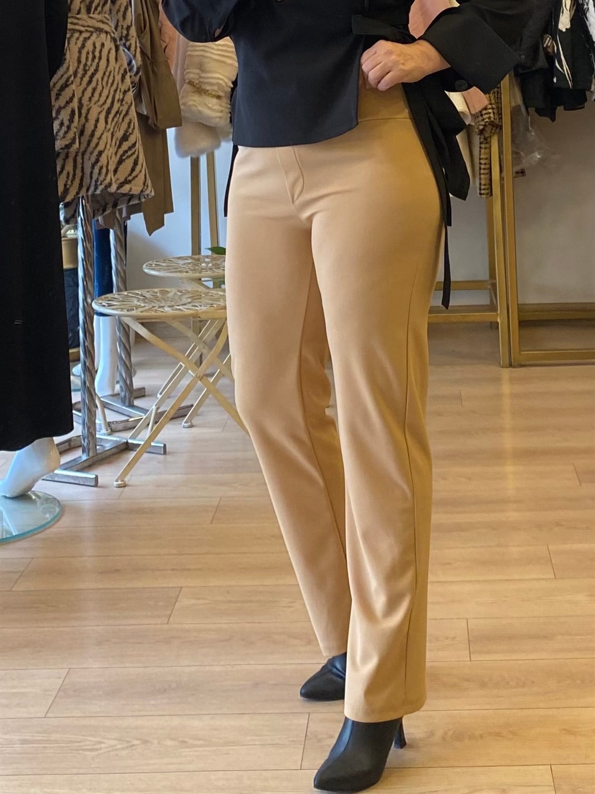 Bayan Örme Pantolon Bej 