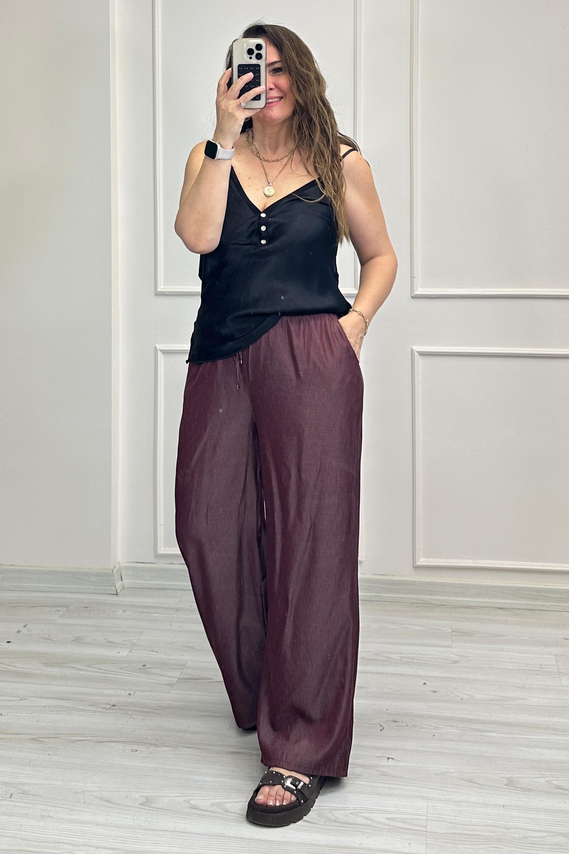 Martina Palazzo Pantolon Bordo