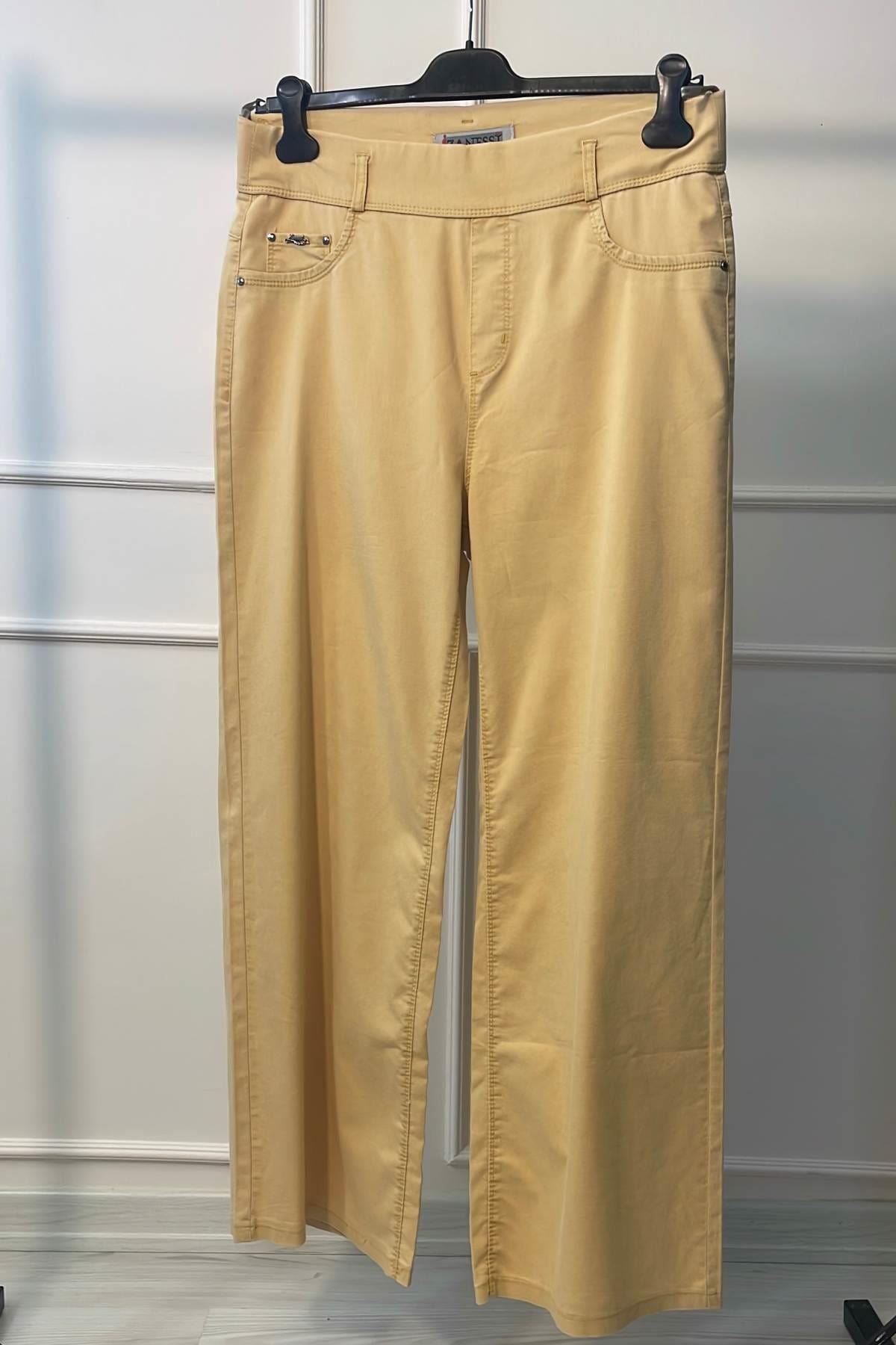 Beli Lastikli Pantolon Sarı