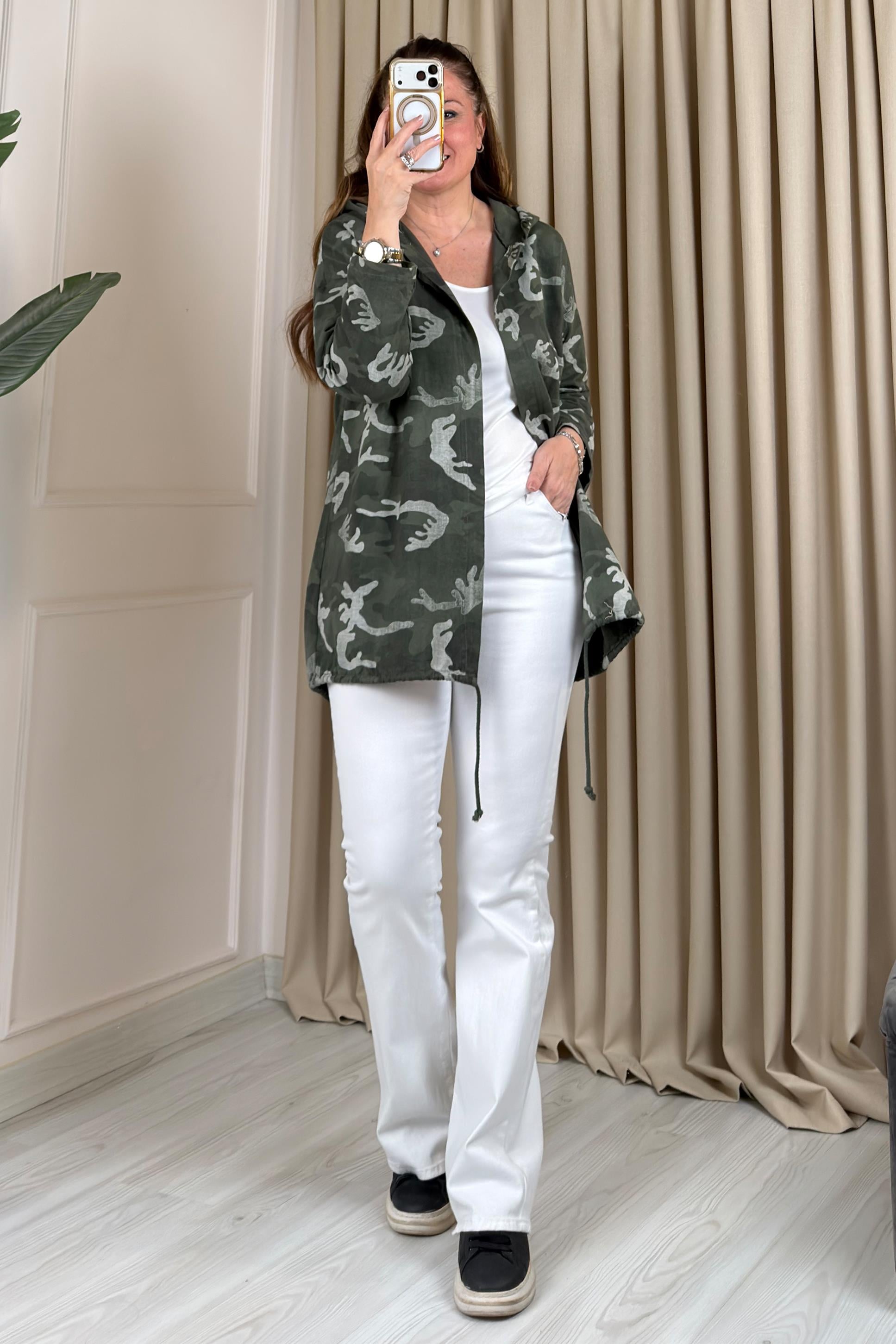 Adaline Desenli Ceket Yeşil