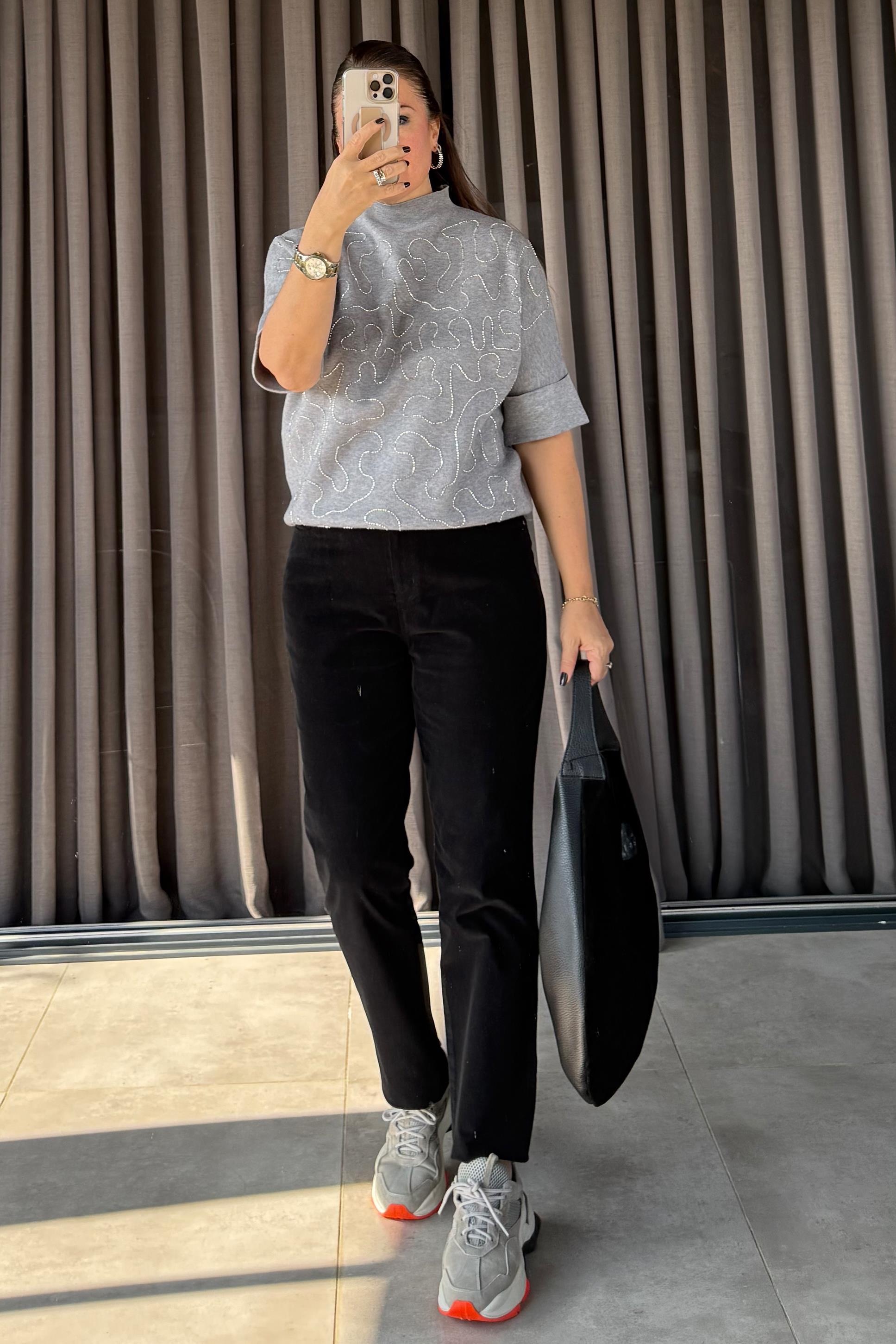 Velvet Kadife Pantolon Siyah