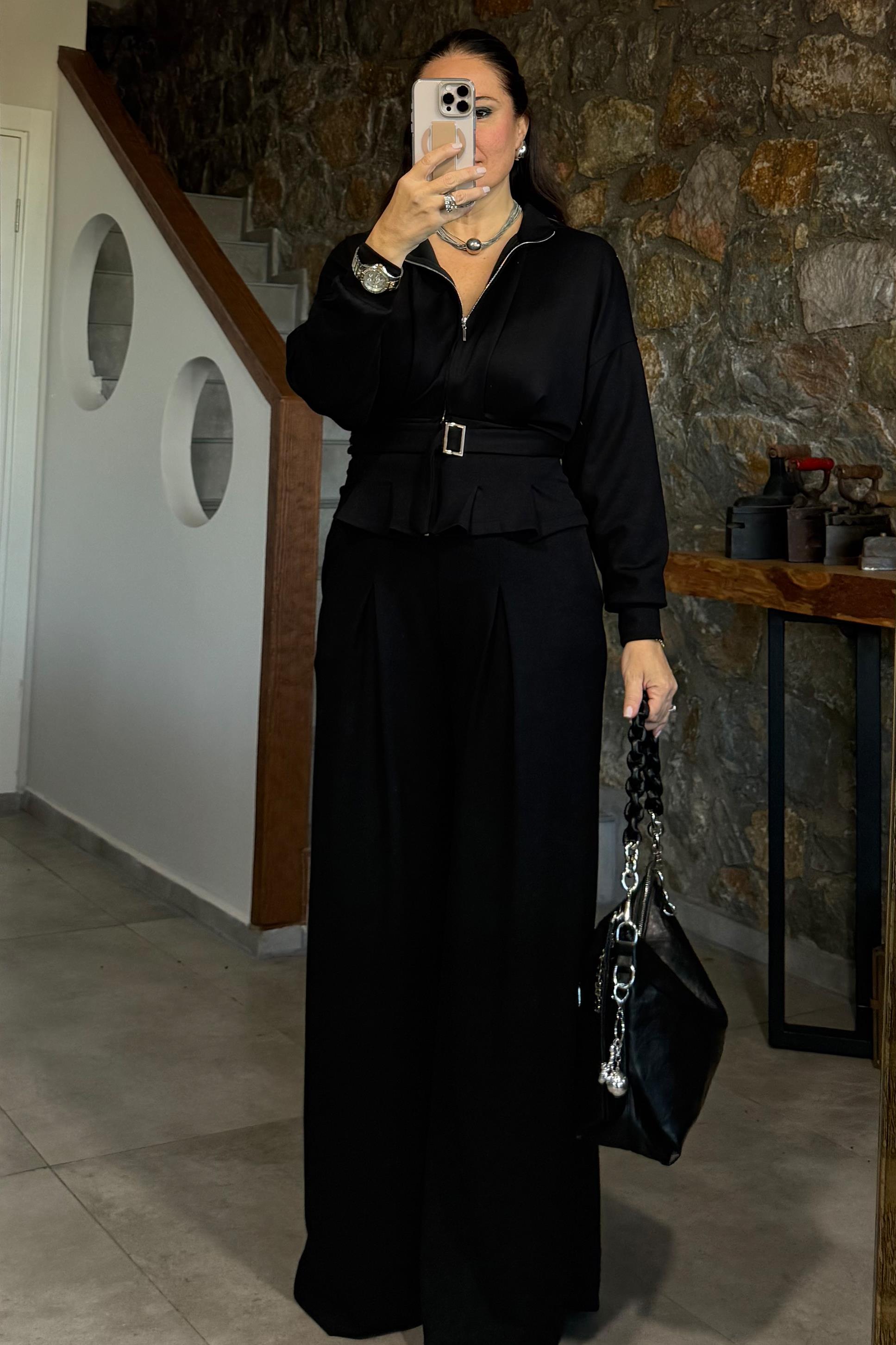 Melinda Pantolonlu Takım Siyah