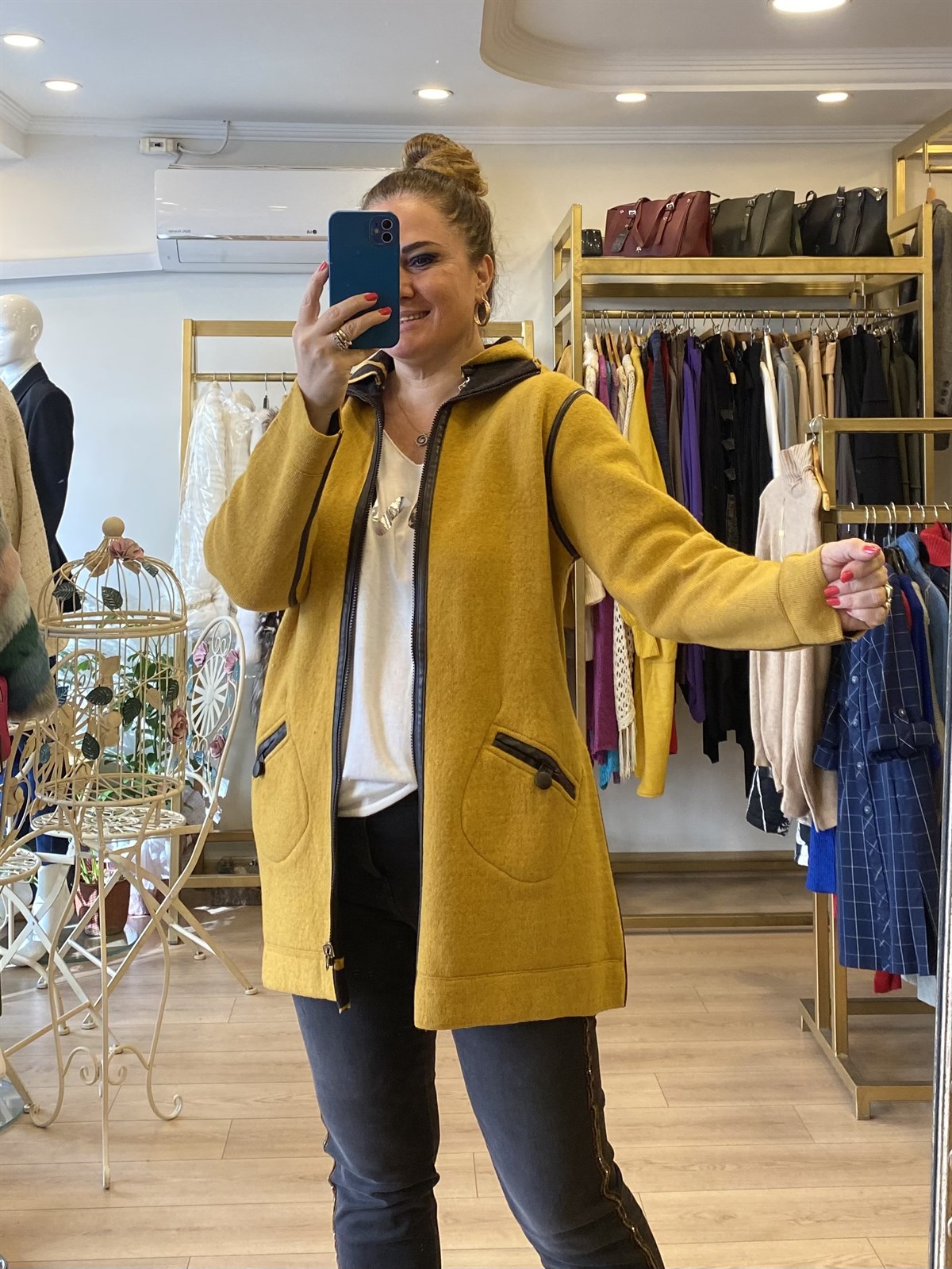 Çift Taraflı Triko Ceket Kahve