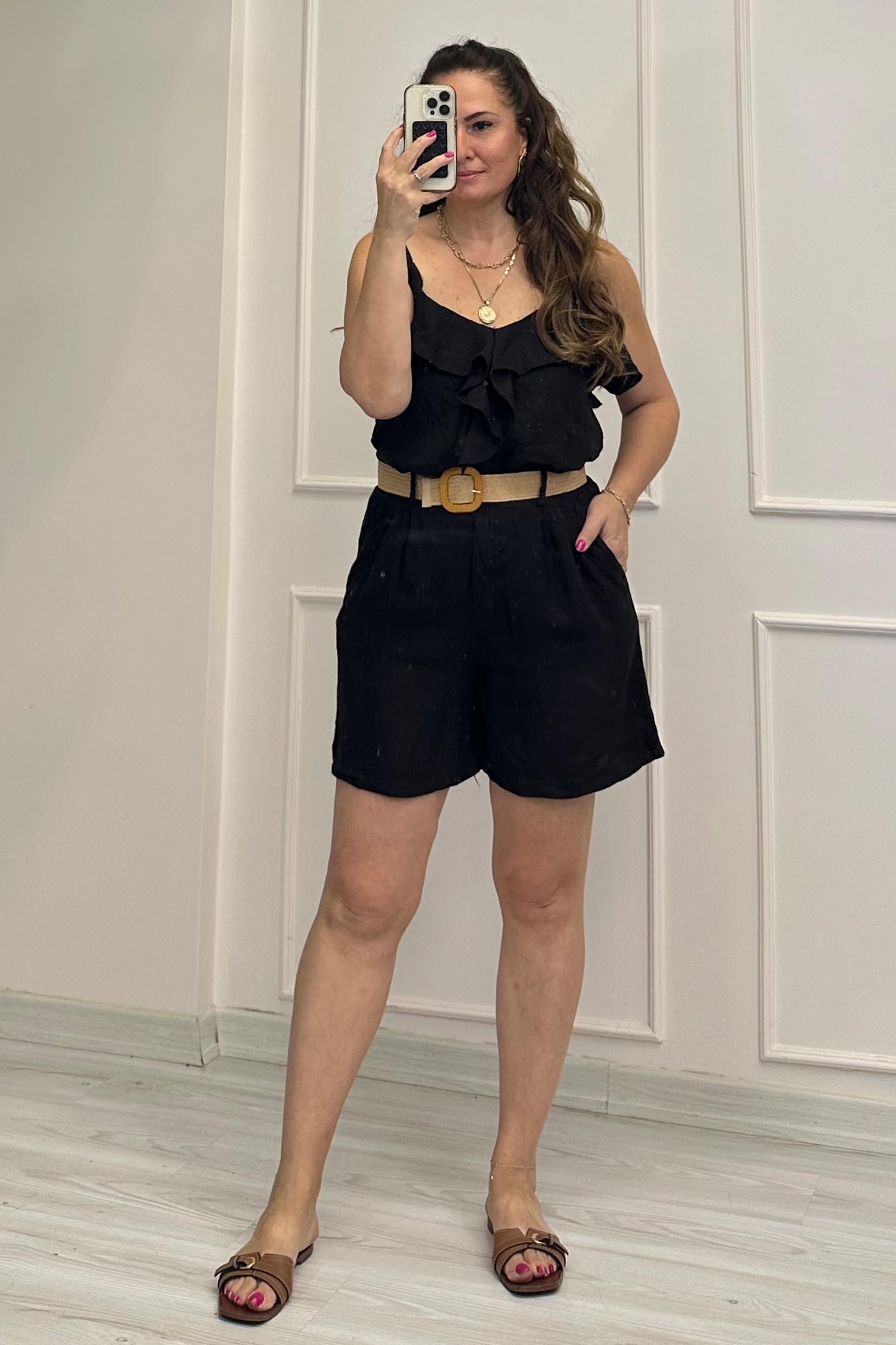 Manuela Şortlu Takım Siyah