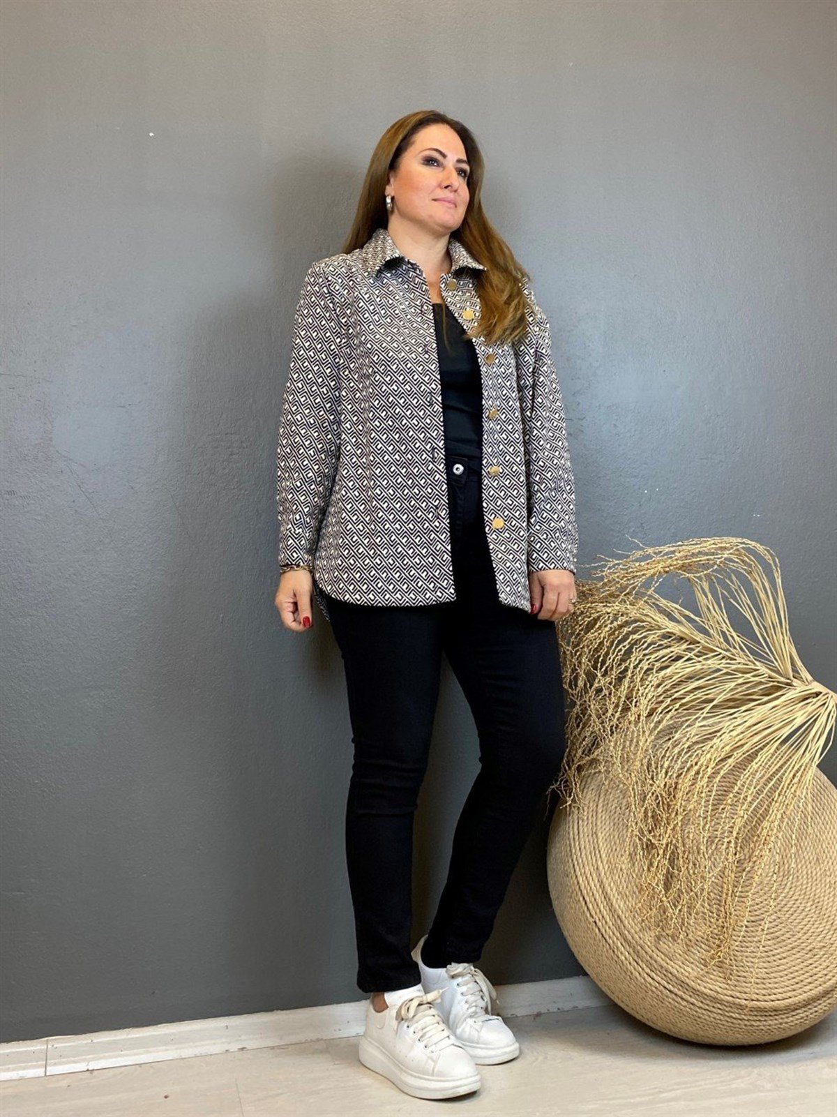 Desenli Gömlek Ceket