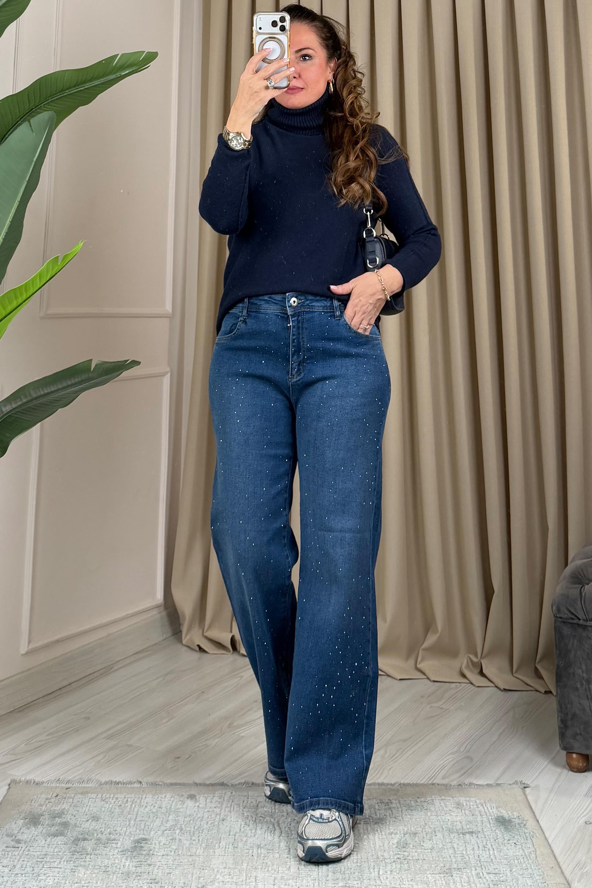 Lili Boğazlı Triko Lacivert