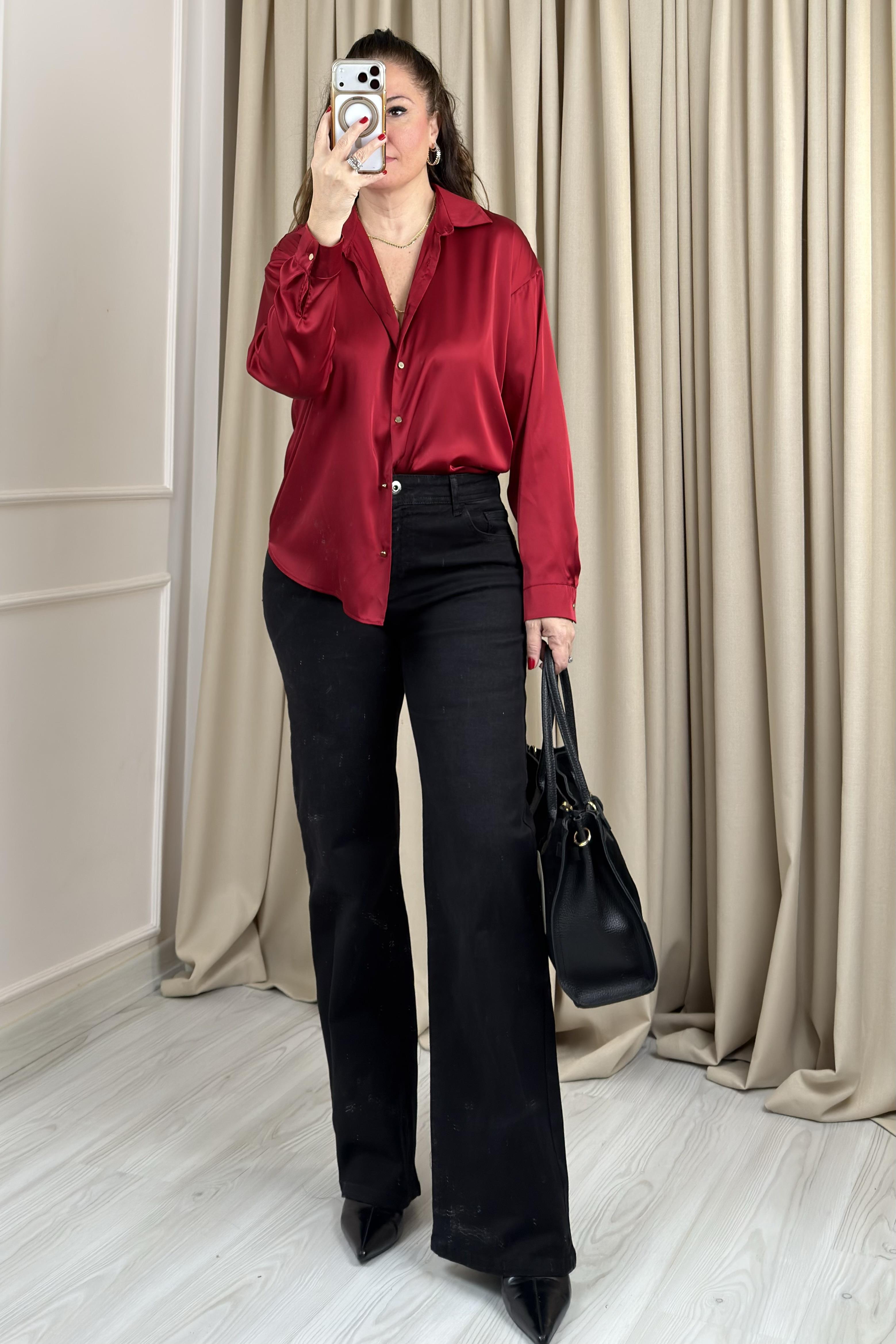 Soreno Palazzo Kot Pantolon Siyah