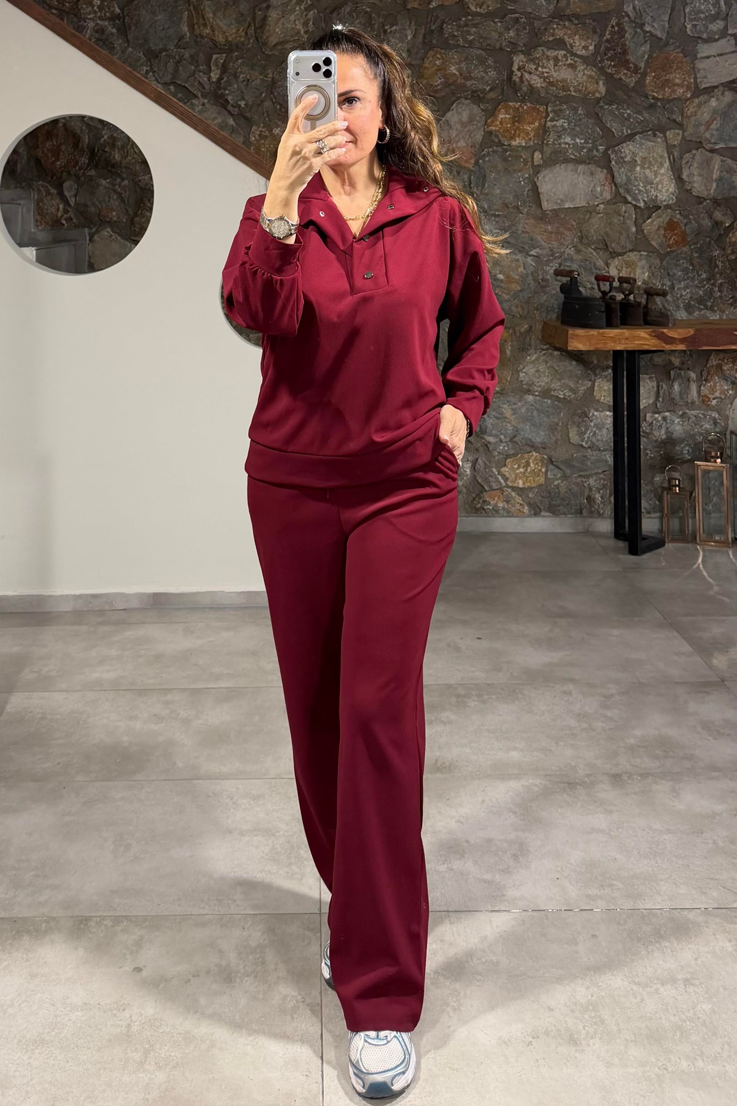 Zenna Çıtçıtlı Takım Bordo