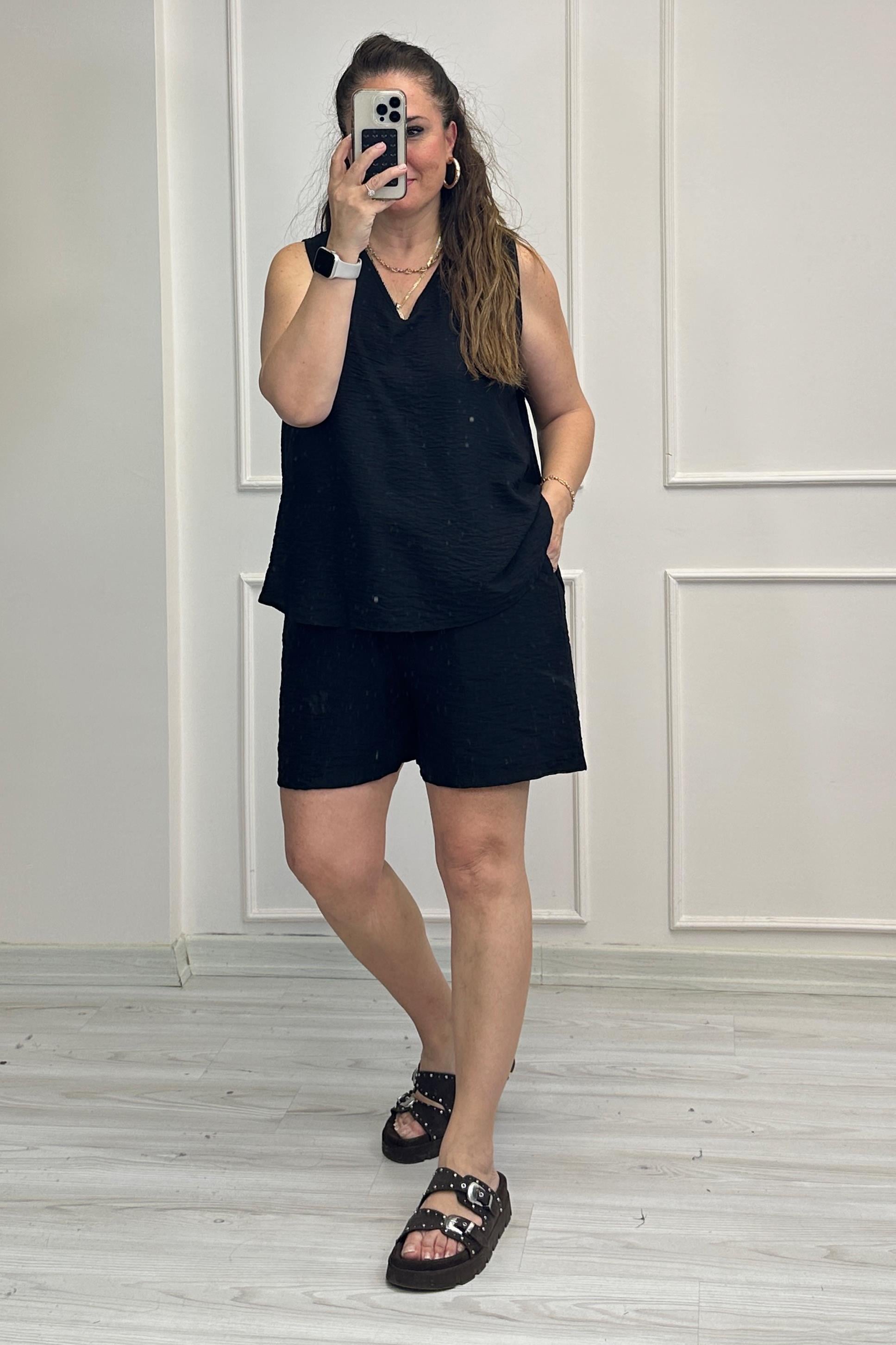 Annalisa Şortlu Takım Siyah