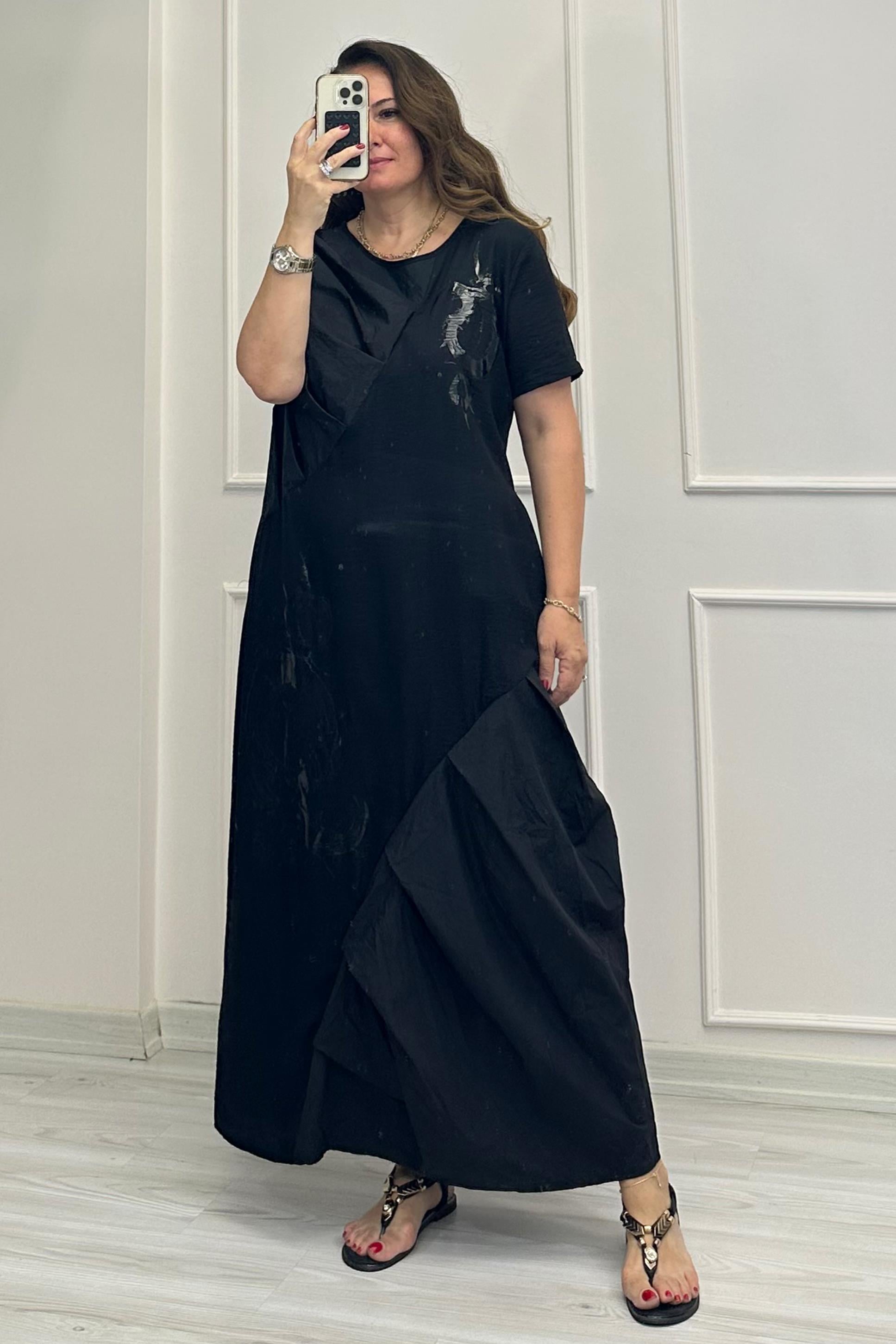 Camelia Maxi Boy Elbise Siyah
