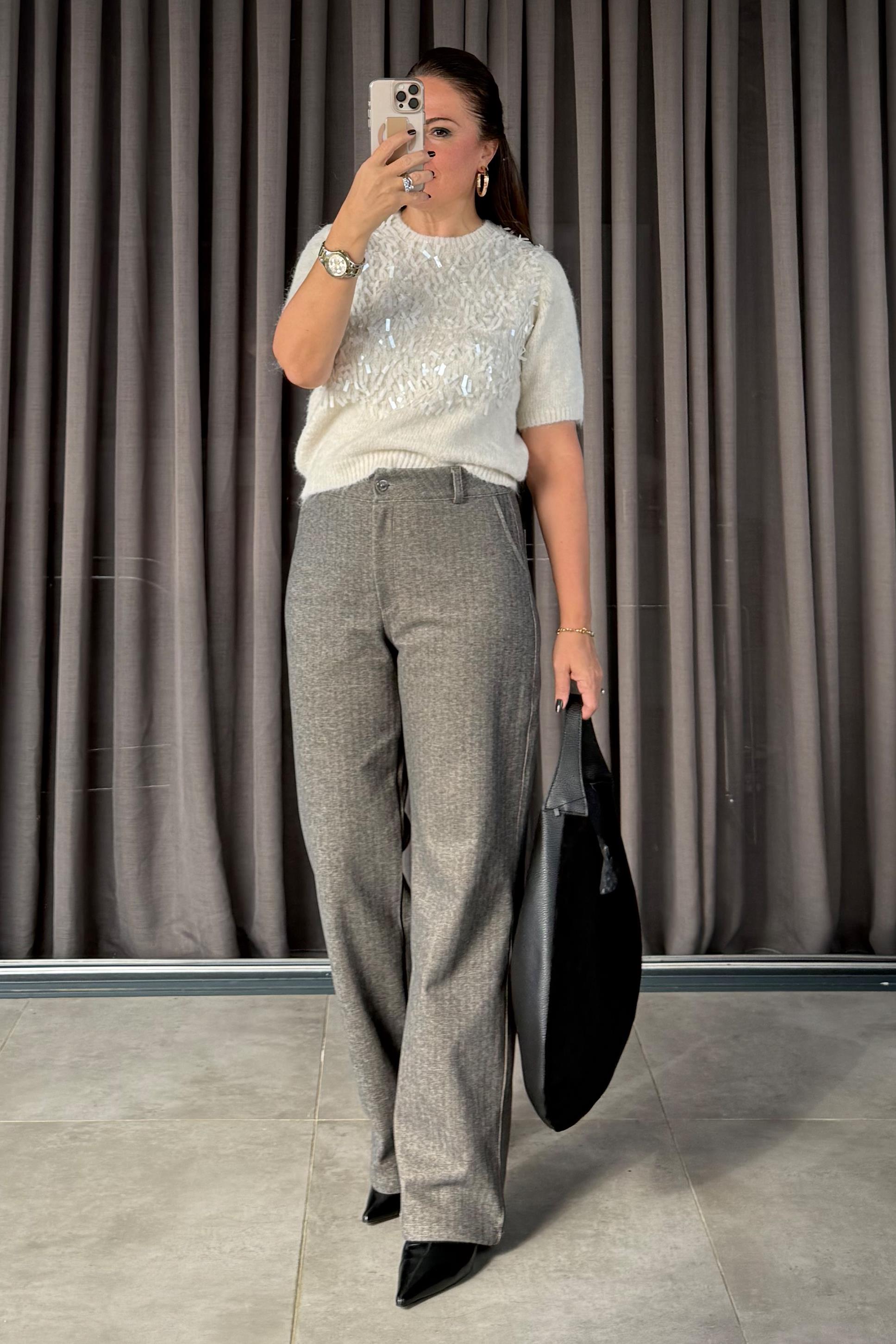 Moss Kaşmir Pantolon Gri