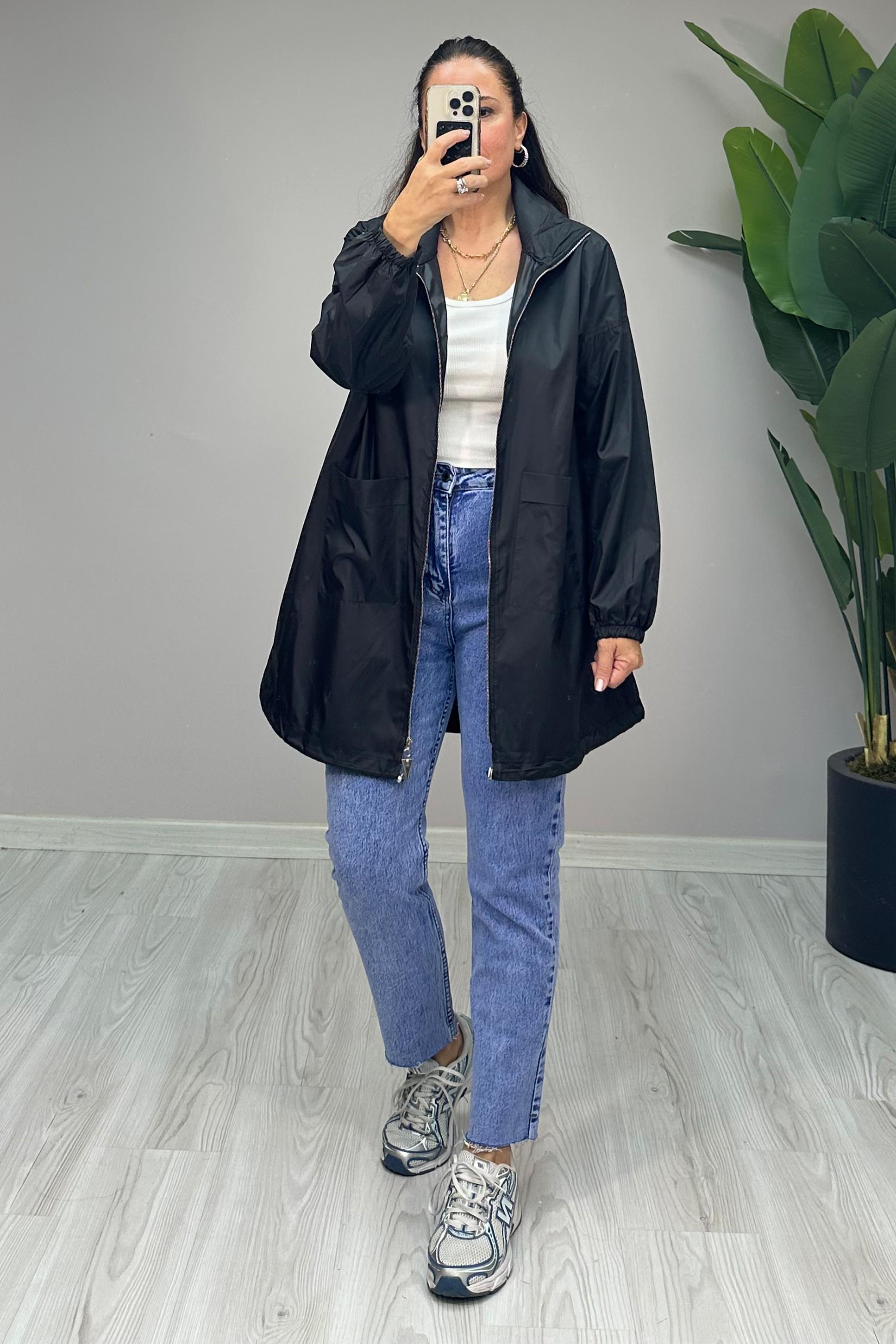 Talya Trençkot Siyah