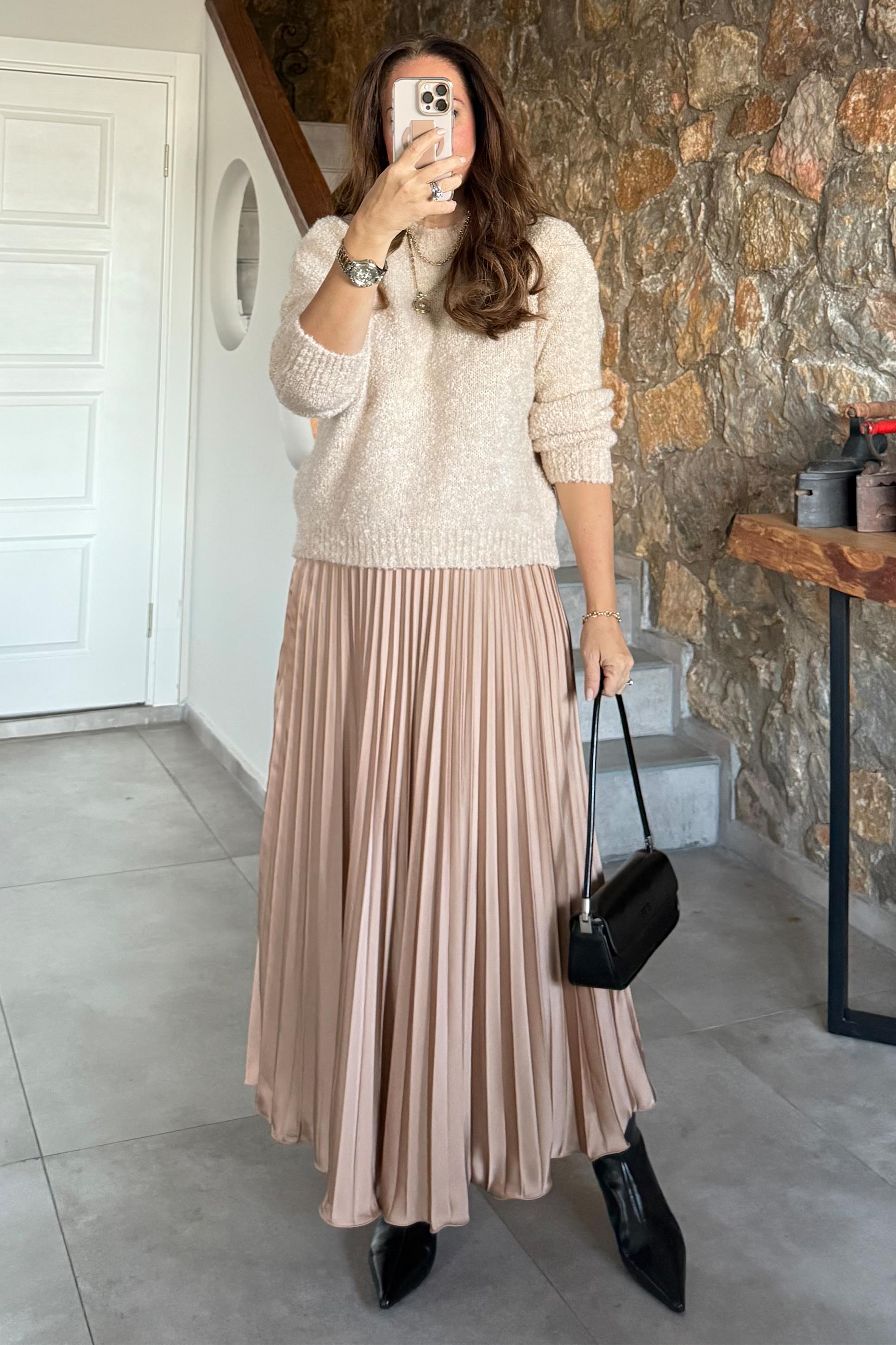 Casella Pileli Saten Etek Gold