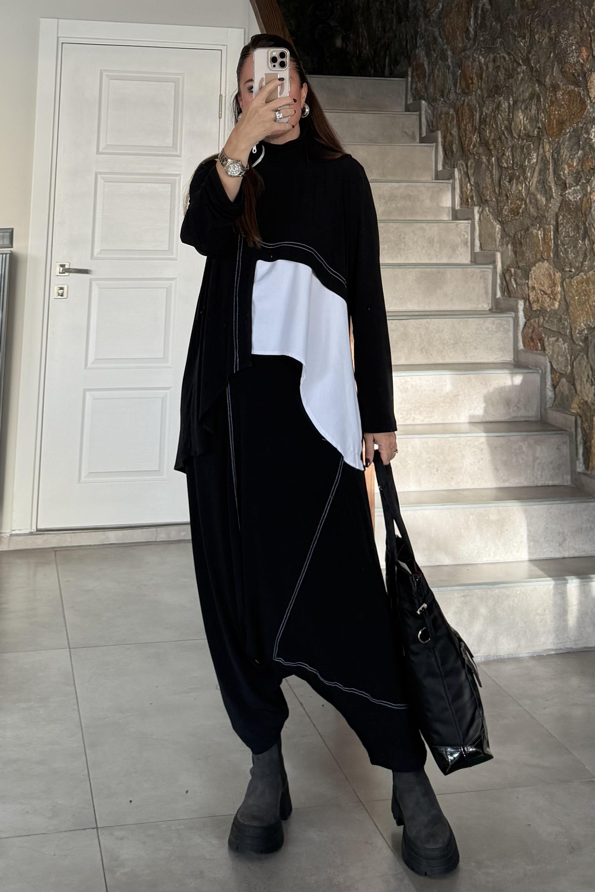 Selina Şalvar Takım Siyah