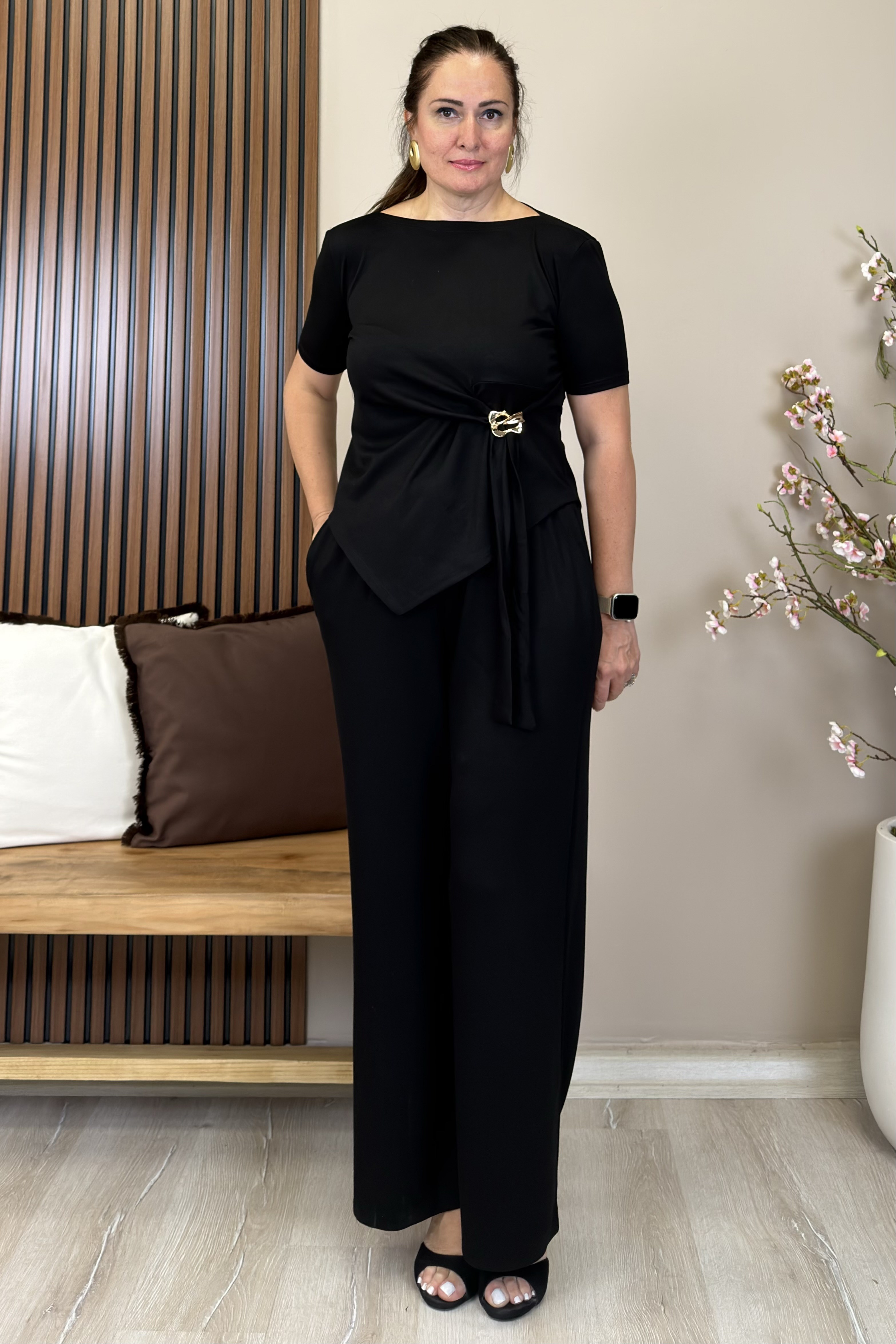 Almira Tokalı Takım Siyah