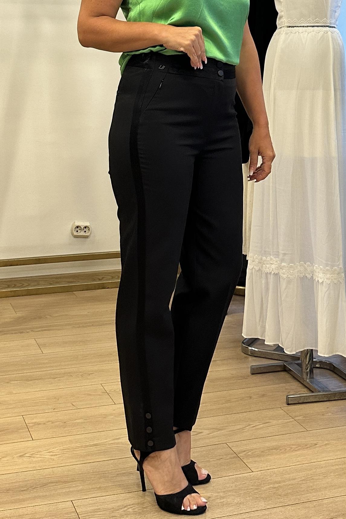 Paça Düğme Detaylı Pantolon Siyah