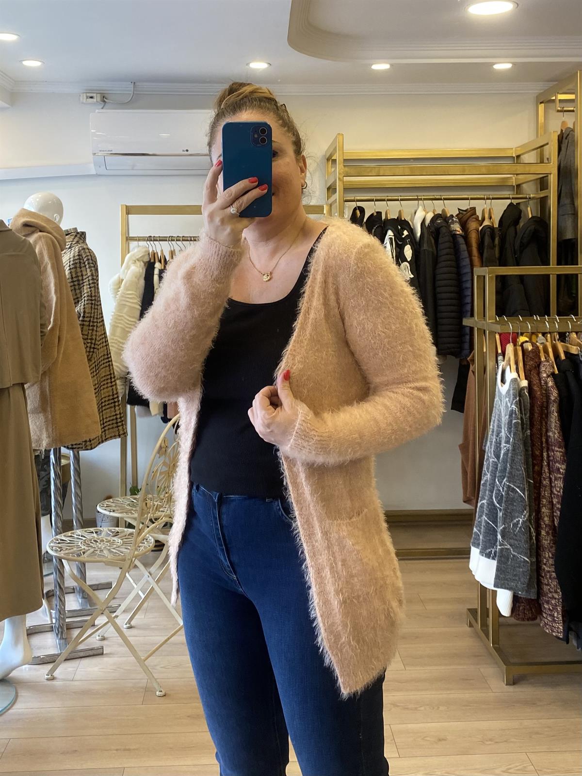 Tiftik Triko Hırka Pembe