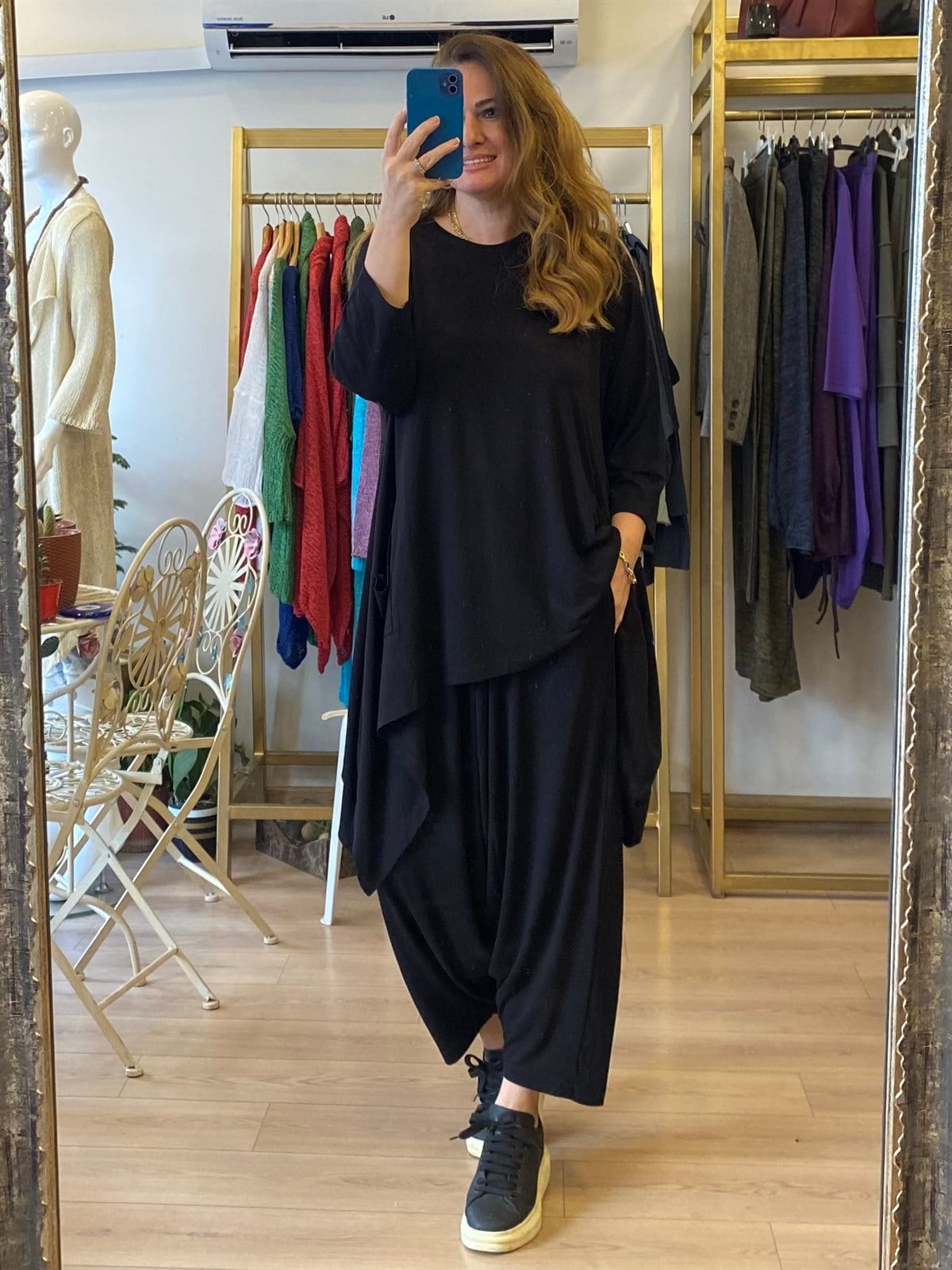 Tunikli Şalvar Takım 23520 Siyah