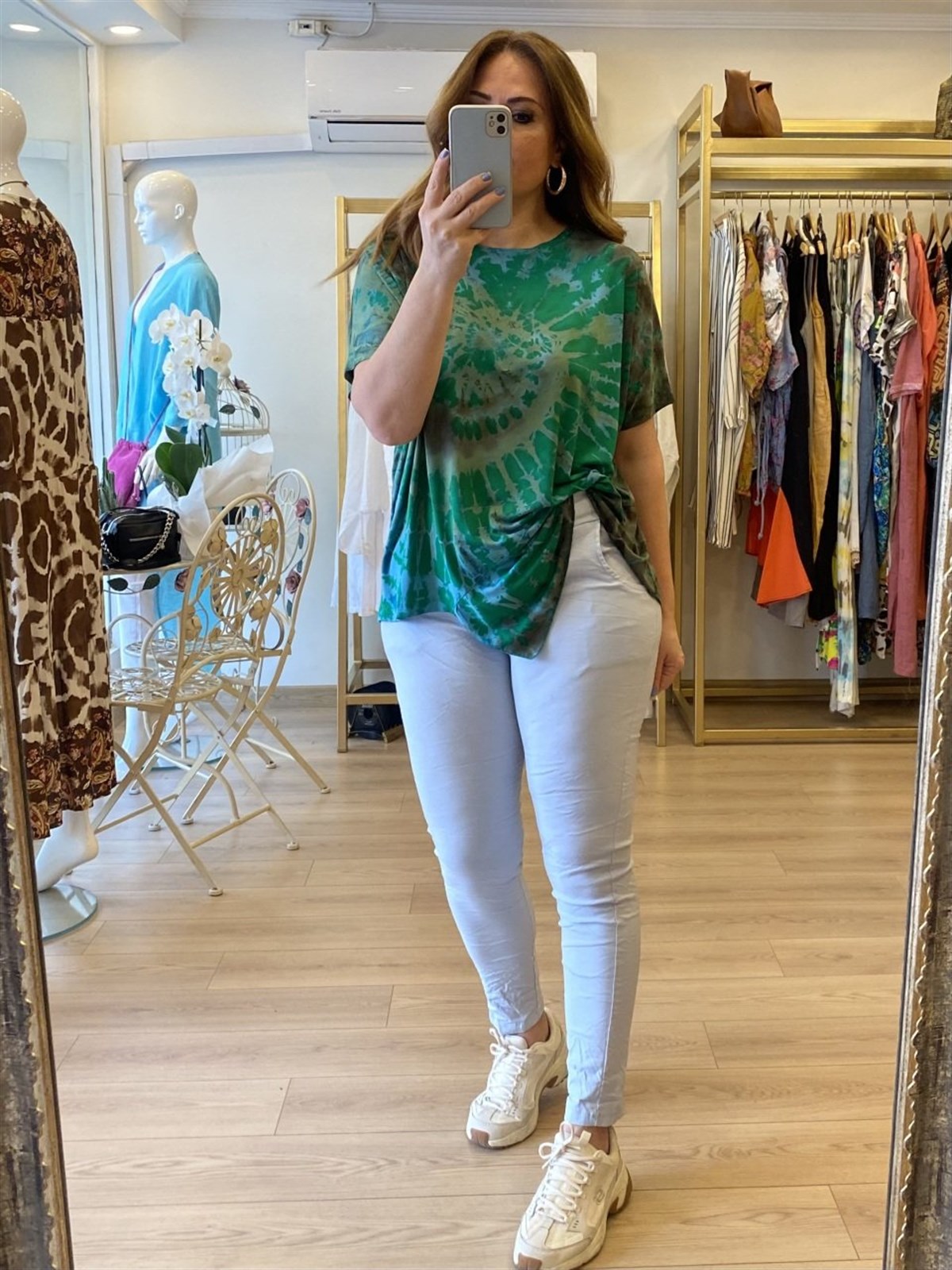 yüksek bel full likralı düz renk pantolon bebe mavi