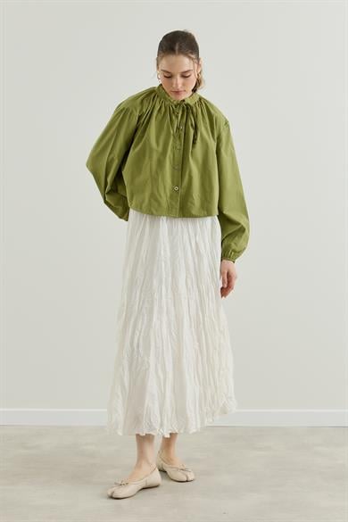 Vual Astarlı Kraş Etek Ekru