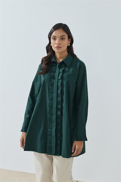 Pili Patlı Gömlek Zümrüt Yeşili