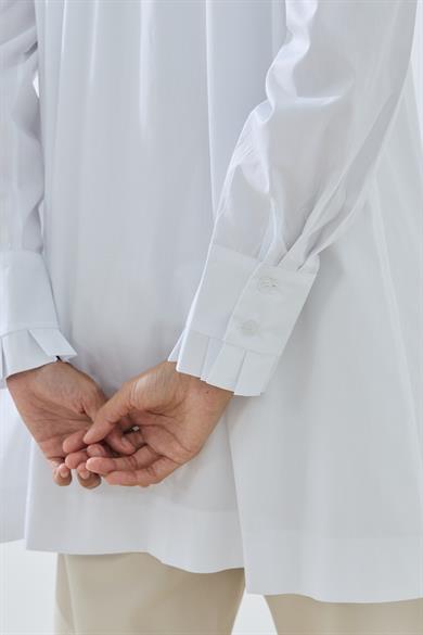 Pili Patlı Gömlek Beyaz