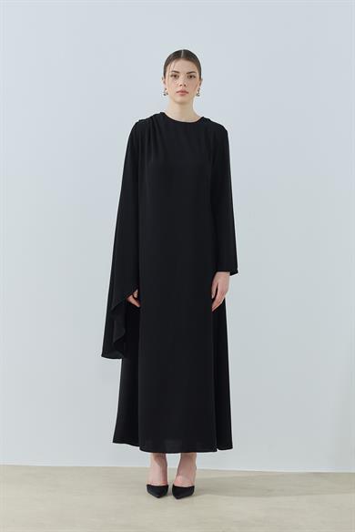 Enda Kol Detaylı Abiye Elbise Siyah