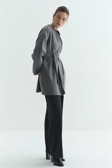 Astarlı Kaşe Kimono Gri