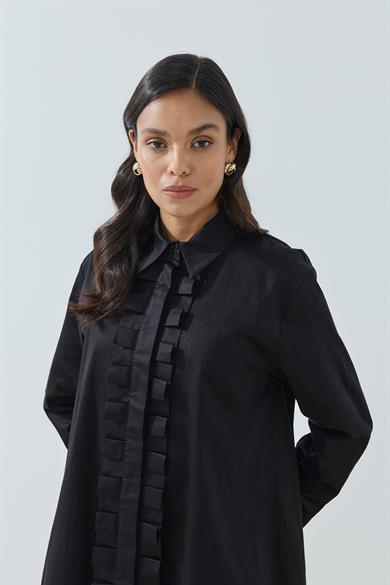 Pili Patlı Gömlek Siyah
