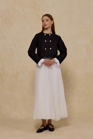 Kolu Garnili Ceket Siyah