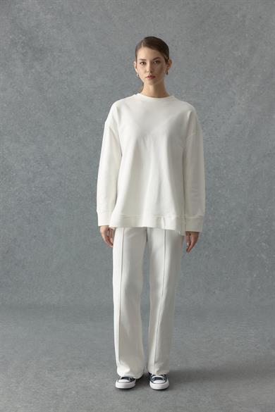 Üç iplik Sweat Takım Ekru