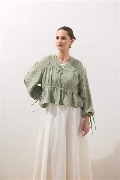 Müslin Bluz Çağla Yeşili