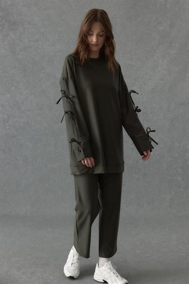 Çelik İnterlok Fiyonk Detaylı Takım Haki 