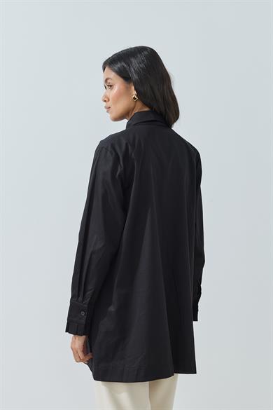 Pili Patlı Gömlek Siyah