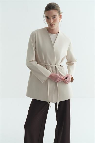 Reign Dokuma Blazer Ceket Taş