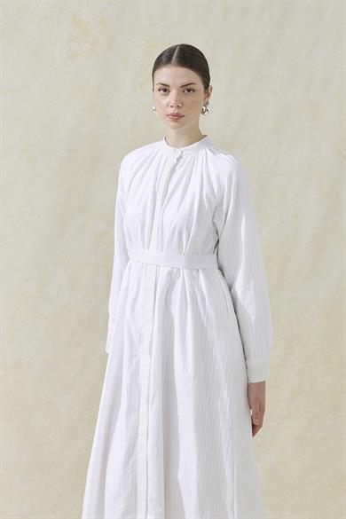  Pamuk Fisto Elbise Beyaz