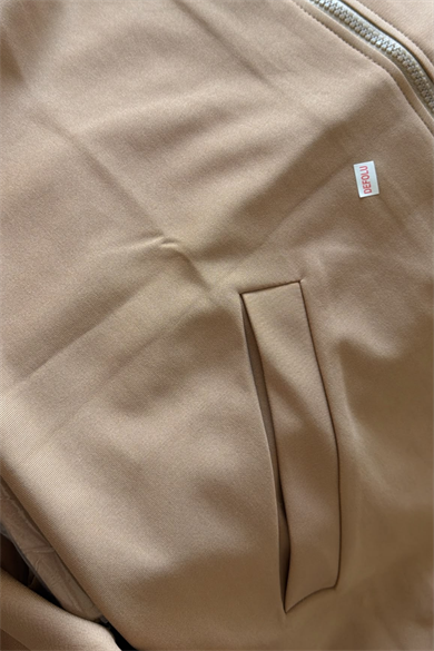 Outlet Kapüşonlu Fermuarlı Sweatshirt Camel