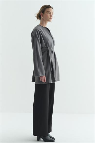 Astarlı Kaşe Kimono Gri