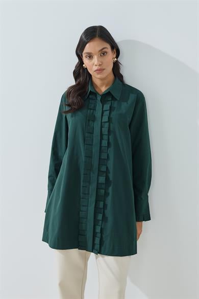 Pili Patlı Gömlek Zümrüt Yeşili