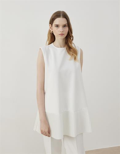 Pliseli İçlik Beyaz 