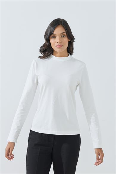 Uzun Kollu Süprem Penye Body Beyaz