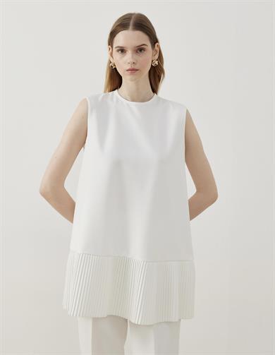 Pliseli İçlik Beyaz 
