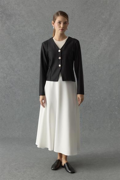 Üç Düğmeli Hırka Siyah