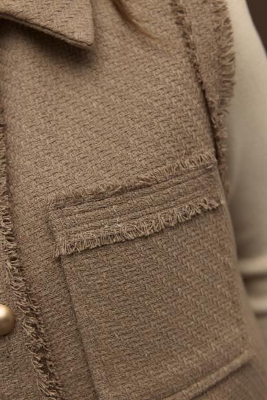 Astarlı Tüvit Yelek Sütlü Kahve