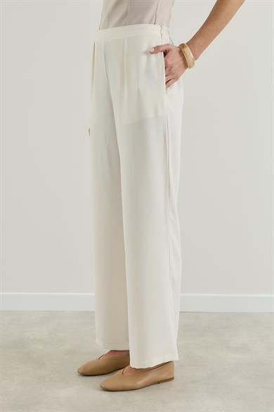 Krep Palazzo Pantolon Ekru