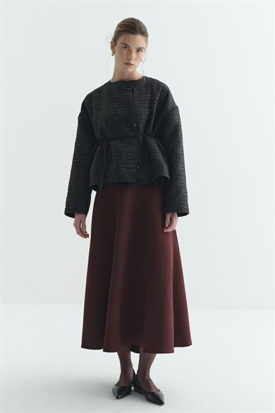 İnce Kapitone Mevsimlik Ceket Siyah